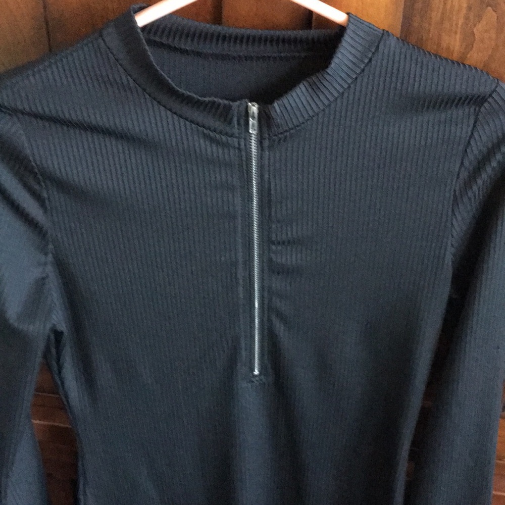 Black Ribbed Dress - Picture 2 of 5